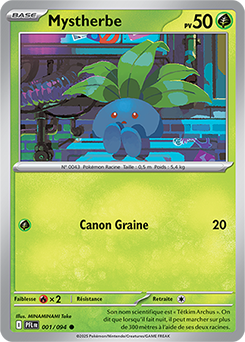 Carte Pokémon Communes Mystherbe 1/94 de la série Flammes Fantasmagoriques