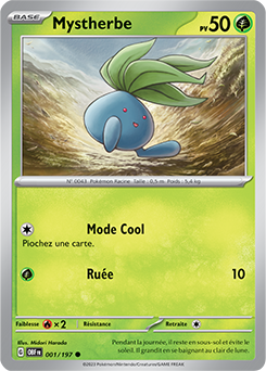 Carte Pokémon Communes Mystherbe 1/197 de la série Flammes Obsidiennes