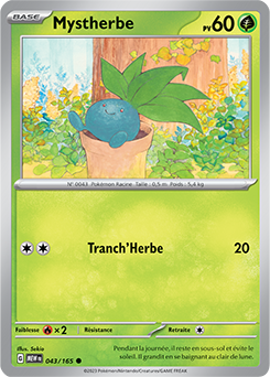 Carte Pokémon Mystherbe 43/165 de la série 151 en vente au meilleur prix