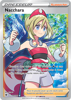 Carte Pokémon Dresseur Full Art Nacchara 186/189 de la série Astres Radieux