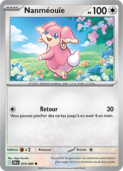 Carte Pokémon Communes Nanméouïe 74/86 de la série Foudre Noire