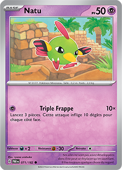 Carte Pokémon Natu 71/182 de la série Faille Paradoxe en vente au meilleur prix