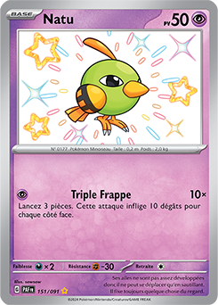 Carte Pokémon Natu 151/91 de la série Destinées de Paldea en vente au meilleur prix