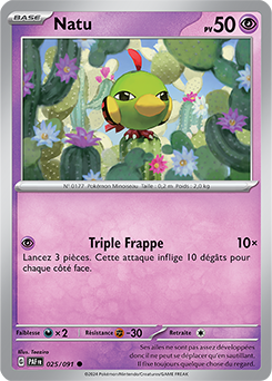 Carte Pokémon Natu 25/91 de la série Destinées de Paldea en vente au meilleur prix