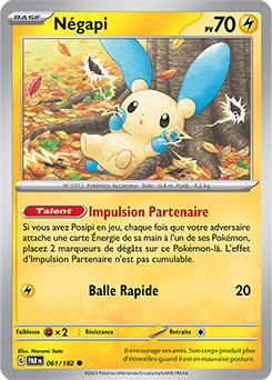 Carte Pokémon Communes Négapi 61/182 de la série Faille Paradoxe