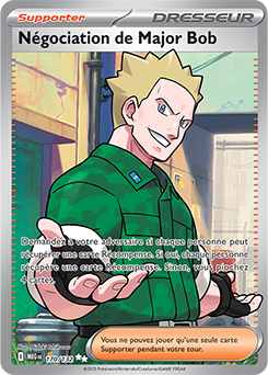 Carte Pokémon Ultra rare Négociation de Major Bob 170/132 de la série Méga-Évolution