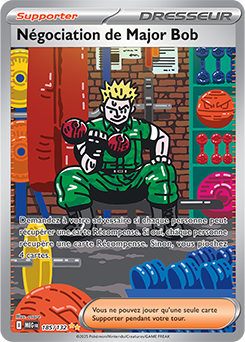 Carte Pokémon Illustration spéciale rare Négociation de Major Bob 185/132 de la série Méga-Évolution