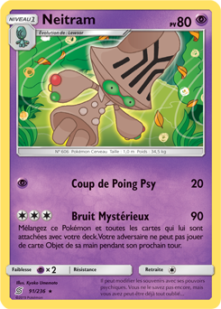 Carte Pokémon Rare Neitram 91/236 de la série Harmonie des Esprits