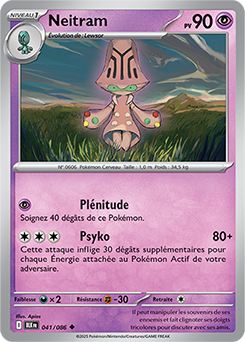 Carte Pokémon Peu commune Neitram 41/86 de la série Foudre Noire