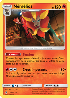 Carte Pokémon Holographique Rare Némélios 19/131 de la série Lumière Interdite