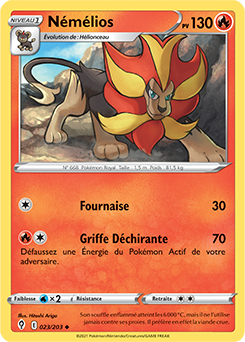 Carte Pokémon Peu commune Némélios 23/203 de la série Évolution Céleste