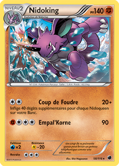 Carte Pokémon Nidoking 58/116 de la série Glaciation Plasma en vente au meilleur prix