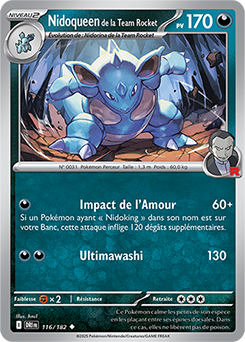 Carte Pokémon Peu commune Nidoqueen de la Team Rocket 116/182 de la série Rivalités Destinées