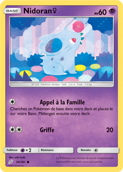 Carte Pokémon Commune Nidoran 54/181 de la série Duo de Choc