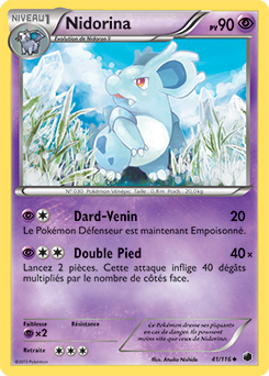 Carte Pokémon Peu commune Nidorina 41/116 de la série Glaciation Plasma