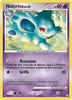 Carte Pokémon Peu commune Nidorina 56/123 de la série Trésors Mystérieux