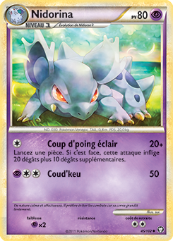 Carte Pokémon Peu commune Nidorina 45/102 de la série Triomphe