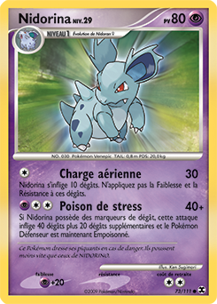 Carte Pokémon Commune Nidorina 73/111 de la série Rivaux Émergents
