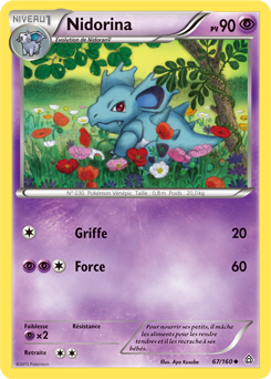 Carte Pokémon Peu commune Nidorina 67/160 de la série Primo Choc