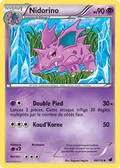 Carte Pokémon Nidorino 44/116 de la série Glaciation Plasma en vente au meilleur prix