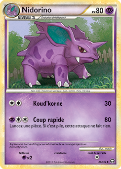 Carte Pokémon Nidorino 46/102 de la série Triomphe en vente au meilleur prix