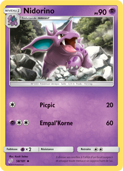 Carte Pokémon Nidorino 58/181 de la série Duo de Choc en vente au meilleur prix