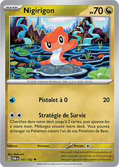 Carte Pokémon Nigirigon 141/182 de la série Faille Paradoxe en vente au meilleur prix