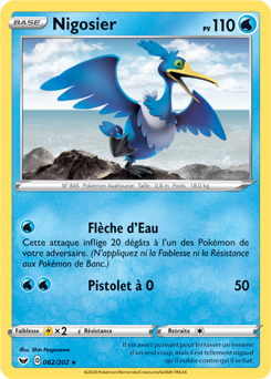 Carte Pokémon Nigosier 62/202 de la série Épée et Bouclier en vente au meilleur prix