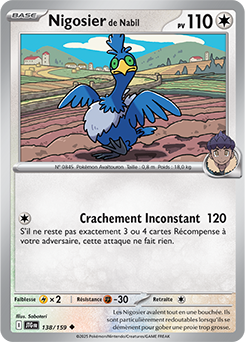 Carte Pokémon Peu commune Nigosier de Nabil 138/159 de la série Aventures Ensemble