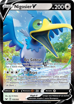 Carte Pokémon Nigosier V 155/202 de la série Épée et Bouclier en vente au meilleur prix