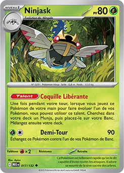 Carte Pokémon Peu commune Ninjask 17/132 de la série Méga-Évolution