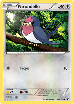 Carte Pokémon Commune Nirondelle 112/149 de la série Frantières Franchies