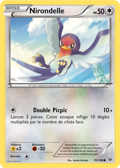 Carte Pokémon Nirondelle 70/108 de la série Ciel Rugissant en vente au meilleur prix