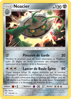 Carte Pokémon Rare Noacier 103/181 de la série Duo de Choc