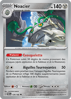 Carte Pokémon Peu commune Noacier 128/182 de la série Faille Paradoxe
