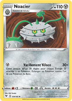 Carte Pokémon Peu commune Noacier 124/185 de la série Voltage Éclatant