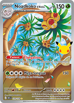 Carte Pokémon Illustration rare Noadkoko d'Alola 129/128 de la série 30e Anniversaire