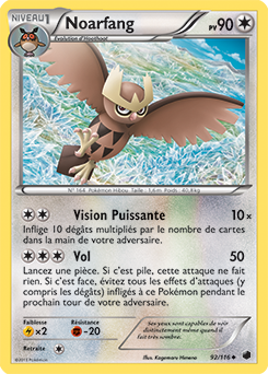 Carte Pokémon Peu commune Noarfang 92/116 de la série Glaciation Plasma