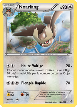 Carte Pokémon Rare Noarfang 120/162 de la série Impulsion Turbo