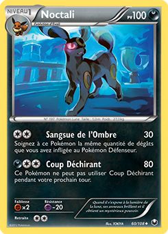 Carte Pokémon Noctali 60/108 de la série Explorateurs Obscurs en vente au meilleur prix