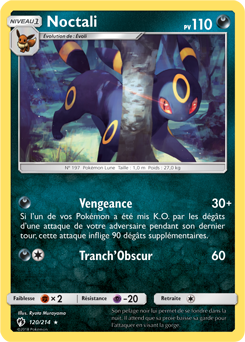 Carte Pokémon Noctali 120/214 de la série Tonnerre Perdu en vente au meilleur prix