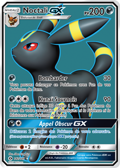 Carte Pokémon Noctali GX 142/149 de la série Soleil & Lune en vente au meilleur prix