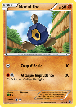 Carte Pokémon Nodulithe 50/98 de la série Pouvoirs Émergents en vente au meilleur prix