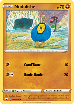 Carte Pokémon Nodulithe 86/203 de la série Évolution Céleste en vente au meilleur prix
