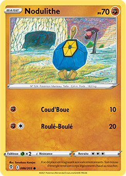 Carte Pokémon Communes Nodulithe 86/203 de la série Évolution Céleste