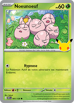 Carte Pokémon Communes Noeunoeuf 001/128 de la série 30e Anniversaire