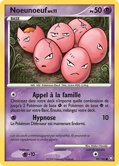Carte Pokémon Noeunoeuf 93/146 de la série Eveil des Légendes en vente au meilleur prix