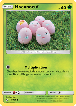 Carte Pokémon Noeunoeuf 1/131 de la série Lumière Interdite en vente au meilleur prix