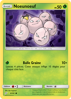 Carte Pokémon Noeunoeuf 8/181 de la série Duo de Choc en vente au meilleur prix