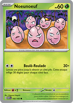 Carte Pokémon Noeunoeuf 102/165 de la série 151 en vente au meilleur prix
